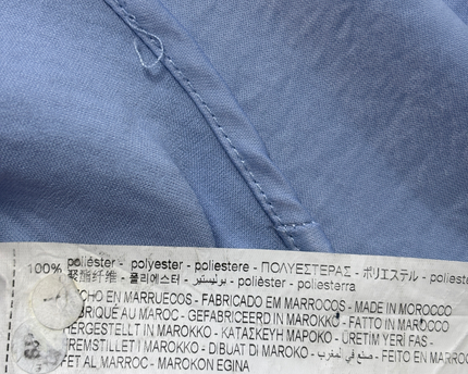 Zara Blue Cropped Satin-Finish Button-Down Blouse