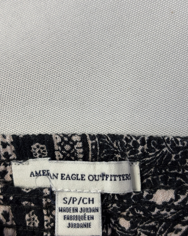 American Eagle Black and White Geometric Print Romper