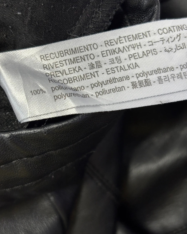 Zara Black Faux Leather Jogger Pants