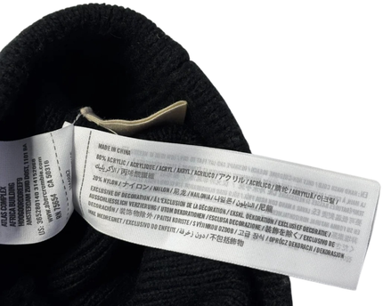 Hollister Black 'TOTALLY' Graphic Knit Beanie