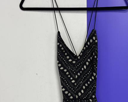 Ecote Black Patterned Halter Maxi Dress
