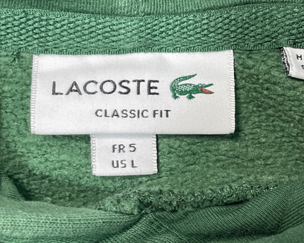 Lacoste Green Classic Fit Fleece Pullover Hoodie