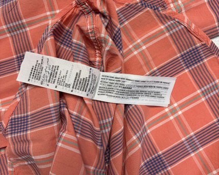 Abercrombie & Fitch Coral Plaid Button-Down Shirt