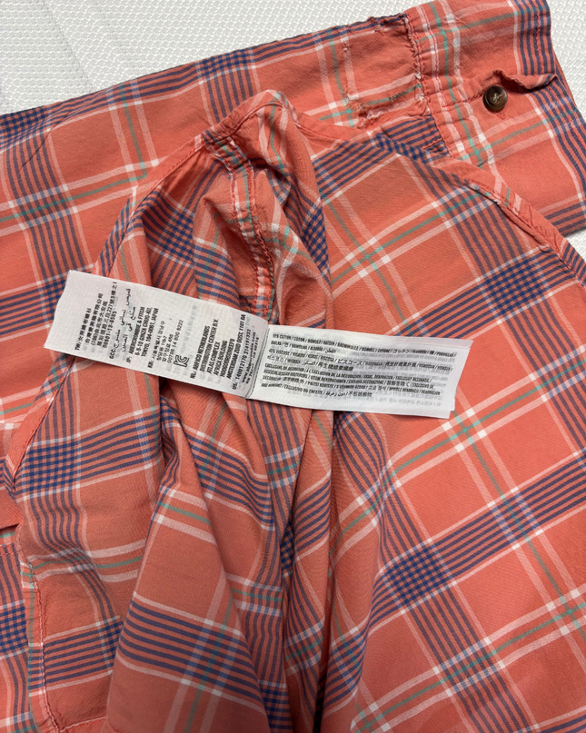 Abercrombie & Fitch Coral Plaid Button-Down Shirt