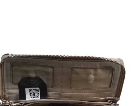 Guess White Floral Quilted Zip-Around Wallet