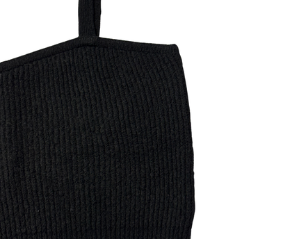 Primark Black Ribbed Knit Crop Top