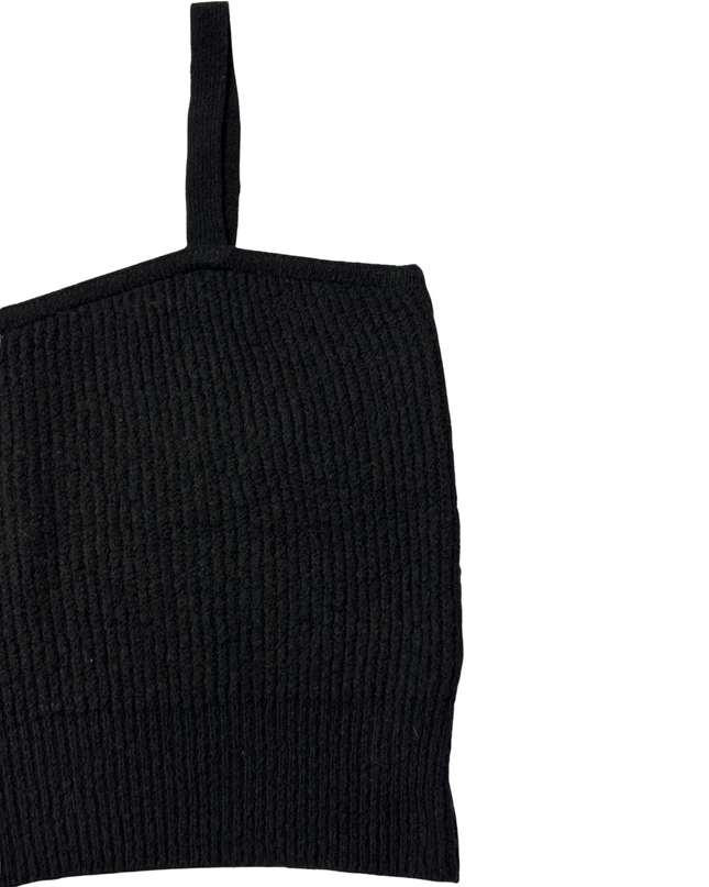 Primark Black Ribbed Knit Crop Top