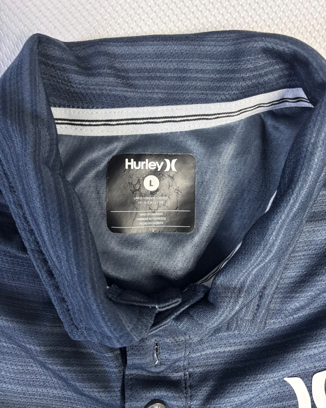 Hurley Navy Blue Textured Performance Polo Shirt