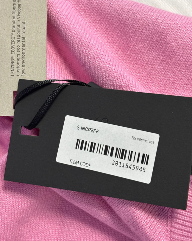 Y.A.S Pink Crew Neck Ribbed Hem Knit Sweater W/Tags