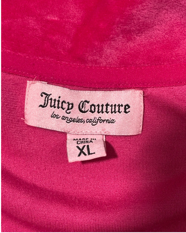 Juicy Couture Pink Velour Rhinestone Logo Cropped Jacket