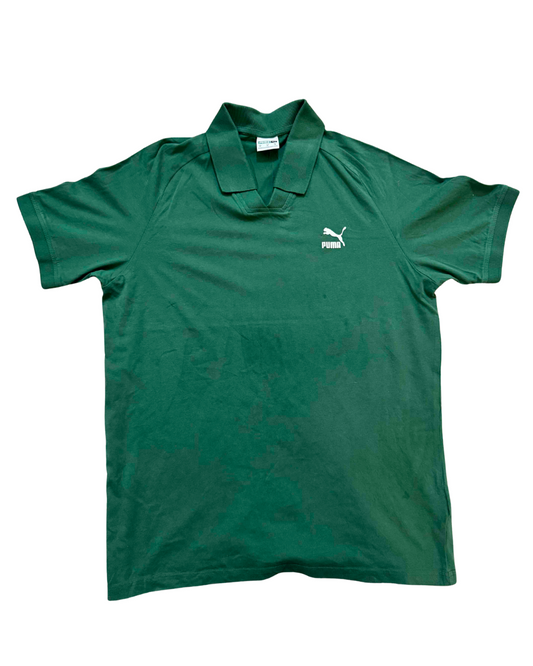 Puma Classic Deep Green Logo Polo Shirt - M