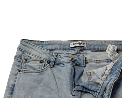 Pull&Bear Light Blue Distressed Ripped Skinny Jeans