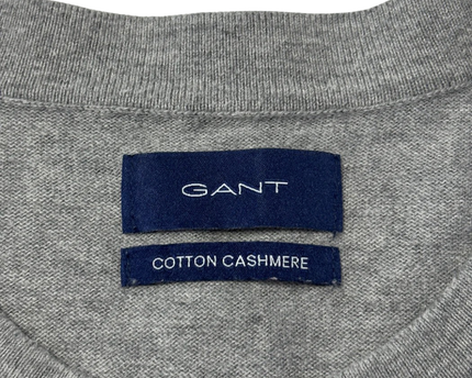 GANT Grey Cotton Cashmere Crewneck Sweater