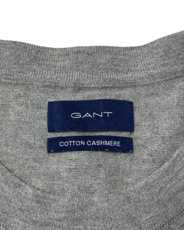 GANT Grey Cotton Cashmere Crewneck Sweater