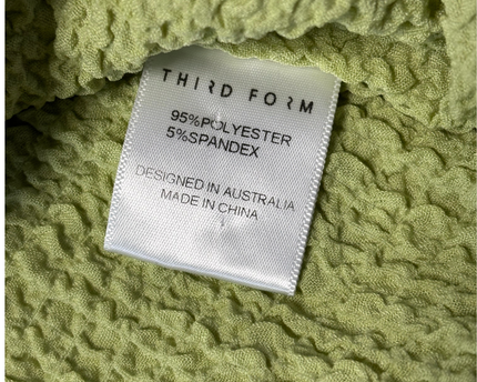 Third Form Green Textured Knot Front Top