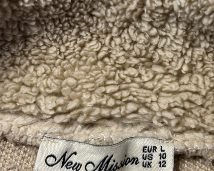 New Mission Beige Sherpa Fleece Zip-Up Jacket