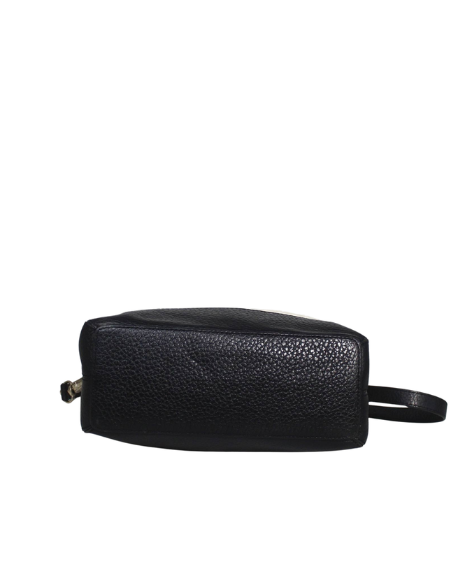 Kate Spade White/Black Pebbled Leather Satchel Bag