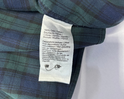 Lacoste Men's Green/Blue Plaid Long Sleeve Shirt