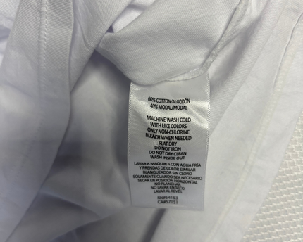 Calvin Klein Jeans White T-Shirt with Silver Metallic Logo