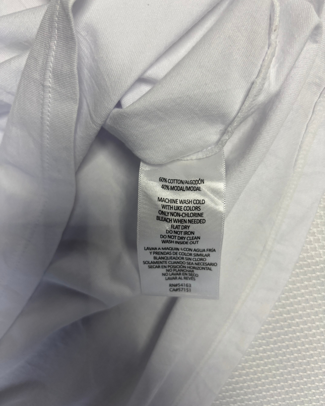 Calvin Klein Jeans White T-Shirt with Silver Metallic Logo