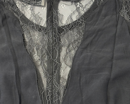 Abercrombie & Fitch Dark Grey Long Sleeve Lace Romper