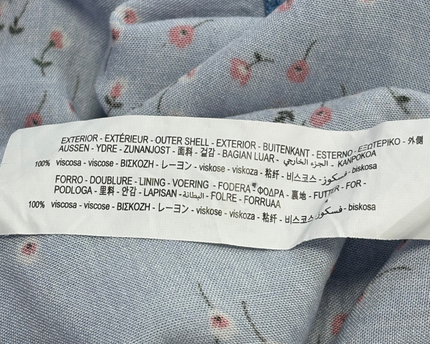 Zara Blue Floral Button-Down Smocked Midi Dress