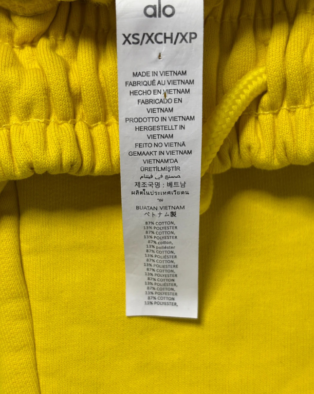 Alo Yellow Fleece Lounge Shorts