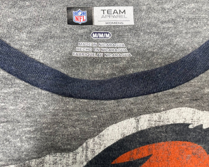 NFL Team Apparel Grey Chicago Bears Graphic Raglan Long Sleeve Tee
