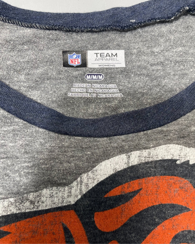 NFL Team Apparel Grey Chicago Bears Graphic Raglan Long Sleeve Tee