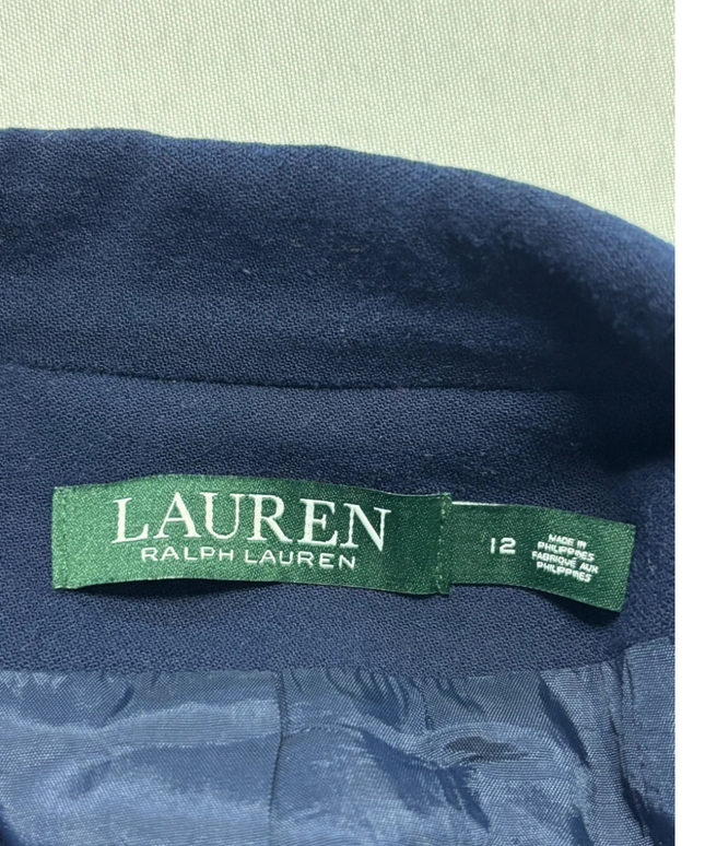 Ralph Lauren Navy Blue Crested Wool Blazer