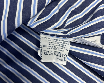 Polo Ralph Lauren Navy Blue Striped Custom Fit Long Sleeve Button-Down Shirt