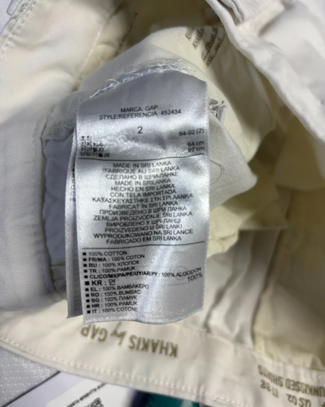 GAP White Sunkissed Cotton Chino Shorts