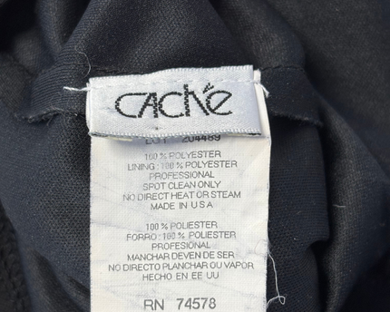 Cache Black Beaded Halter Midi Dress