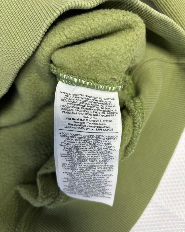 Nike Olive Green Embroidered Mini Swoosh Hoodie