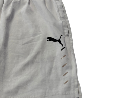 Puma White Graphic Athletic Sports Shorts