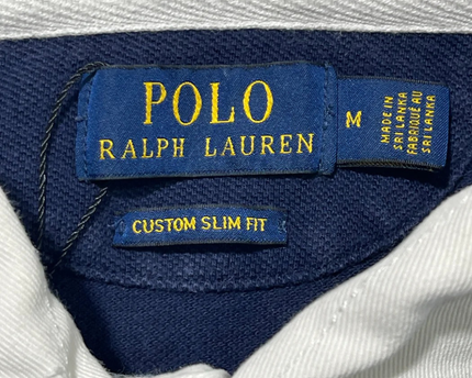 Polo Ralph Lauren Blue Striped Custom Slim Fit Polo Shirt