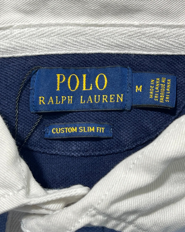 Polo Ralph Lauren Blue Striped Custom Slim Fit Polo Shirt