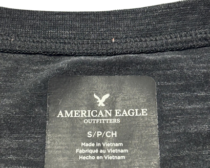 American Eagle Charcoal Grey Graphic Logo Tee