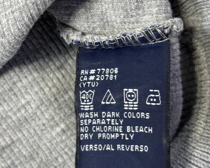 Tommy Hilfiger Grey V-Neck Ribbed Cotton Sweater