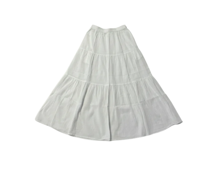 UNIQLO White Tiered Cotton Maxi Skirt