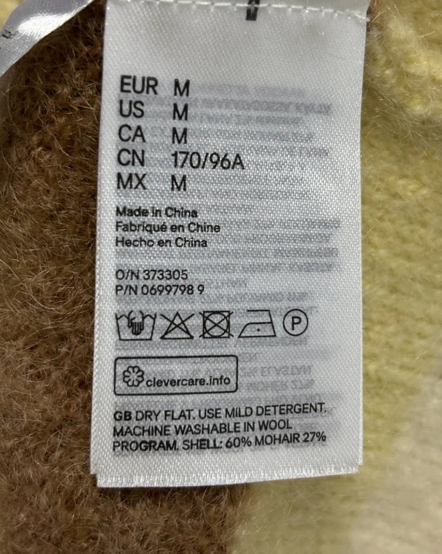 H&M Brown and Yellow Striped Mohair Blend Sweater