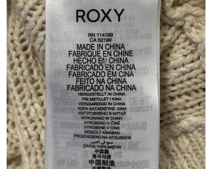 ROXY Cream Open Knit Relaxed Cardigan