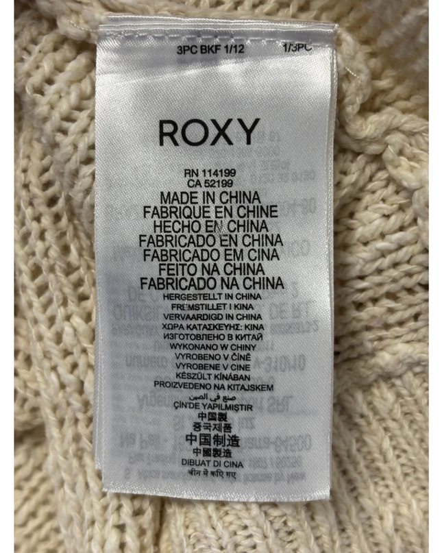 ROXY Cream Open Knit Relaxed Cardigan