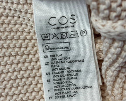 COS Beige 100% Cotton Textured Knit Sweater
