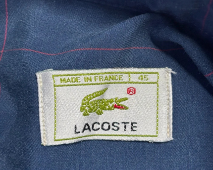 Lacoste Blue Grid Pattern Long-Sleeve Shirt