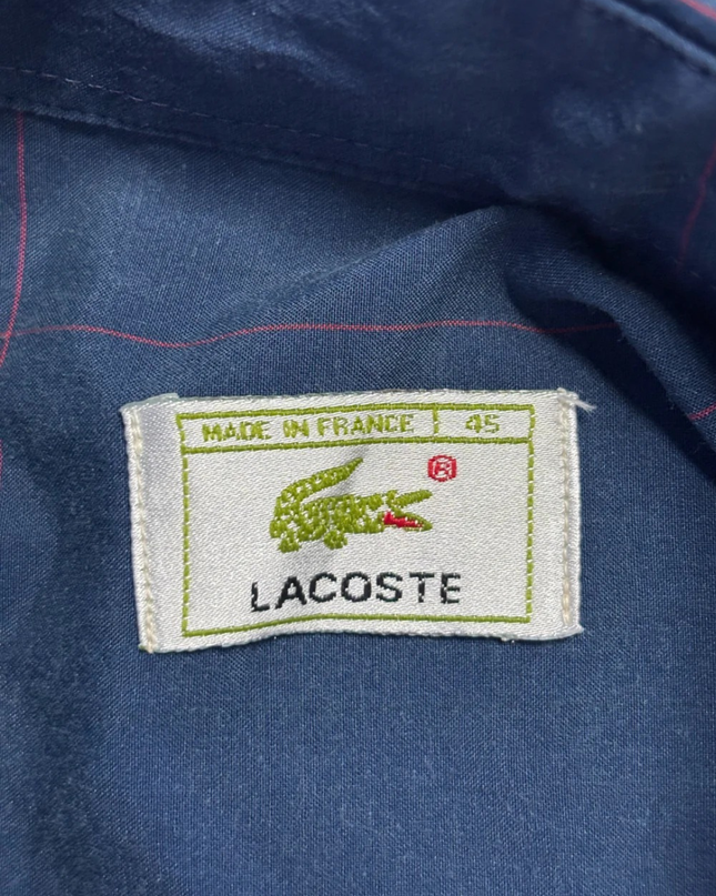 Lacoste Blue Grid Pattern Long-Sleeve Shirt