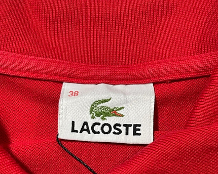 Lacoste Red Long-Sleeve Cotton Polo Shirt