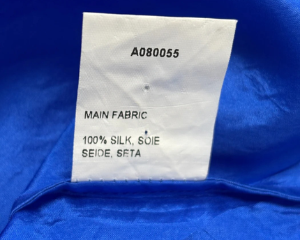 Aquascutum Blue 100% Silk Puff Sleeve Blouse