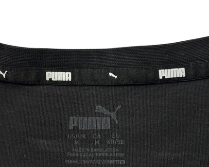 Puma Black Branded Tape Sleeve T-Shirt