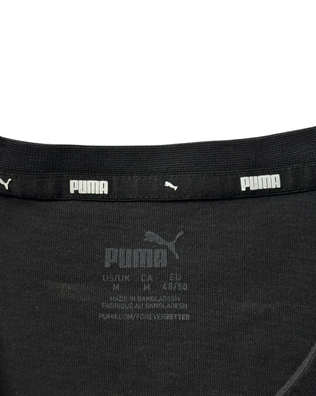 Puma Black Branded Tape Sleeve T-Shirt